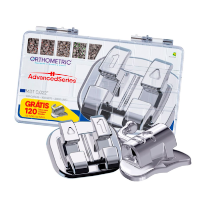 10.11.2913 Kit Promocional Bráquete de Aço Advanced Mbt 0,022 100 Casos + 120 Tubos Grátis - Orthome