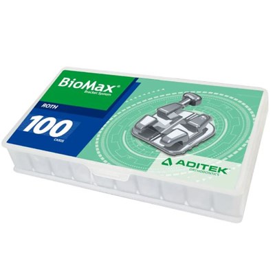 Bráquete de Aço Biomax Roth 022 Kit 100 Casos - Aditek