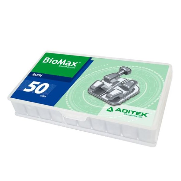 Bráquete de Aço Biomax Roth 022 Kit 50 Casos - Aditek