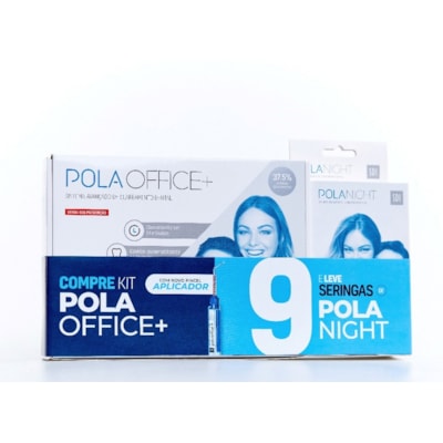 Clareador Pola Office+ 37,5% + Pola Night com 9 Seringas 10% - SDI