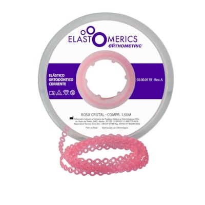 Elástico Corrente Curto Rosa Bebê 1,5M (60055021) - Orthometric
