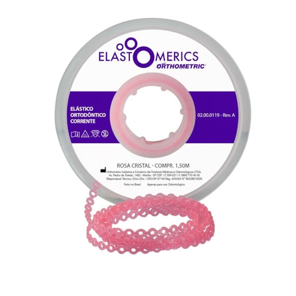 Elástico Corrente Curto Rosa Bebê 1,5M (60055021) - Orthometric