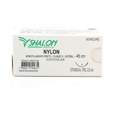 Fio de Sutura Nylon Agulha 3/8 - Shalon