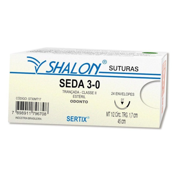 FIO DE SUTURA SEDA SHALON 4-0 (1,7) c/24
