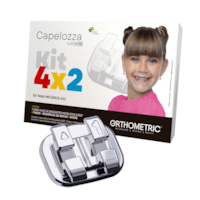 Kit Braquete Metalico Capelozza System 4X2 0,022 Com 1 Caso + 4 Tubos 4 Arcos + 8 Stops - Orthometri