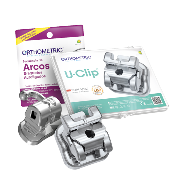 Kit Bráquete U-Clip Roth 0,022  + Sequência de Arco + Tubo - Orthometric