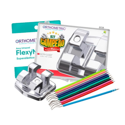 Kit Campeão Bráquete Metálico Advanced Roth 022 - Orthometric