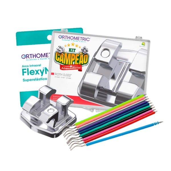 Kit Campeão Bráquete Metálico Advanced Roth 022 - Orthometric