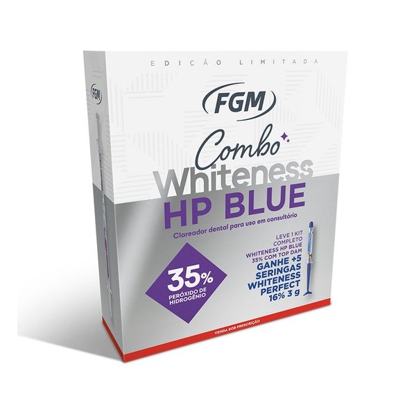 Kit Clareador Whiteness Hp Blue 35% Ganhe Whiteness Perfect 16% 5 Seringas 3G - FGM