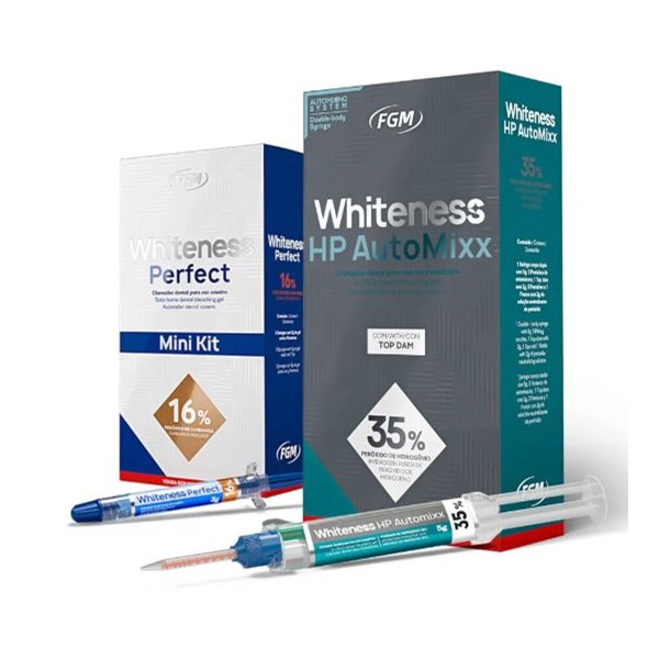 Kit Clareador Whiteness HP Maxx 35% Automixx + Mini Kit Whiteness Perfect 16% - FGM