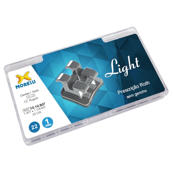 Kit de Bráquetes 01 caso Prescrição Roth - Light .022" - Can. 13° Ang. - Morelli