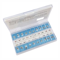 Kit de Bráquetes 01 caso Prescrição Roth-Max Bidimensional .018"/.022"-Can. 9° Ang.-Gancho Can./Prés