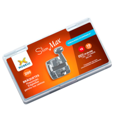 Kit de Bráquetes 10 casos Prescrição Edgewise - Slim Max .018" - Gancho Can. - Morelli