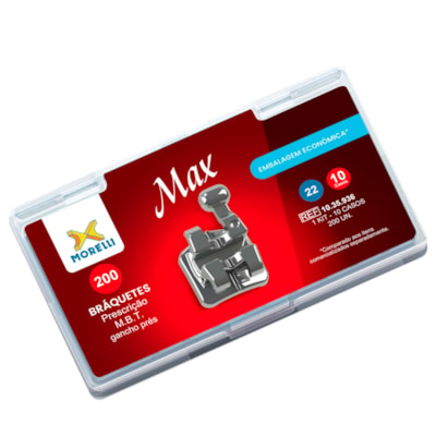 Kit de Bráquetes 10 casos Prescrição M.B.T. - Max .022" - Gancho Prés - Morelli