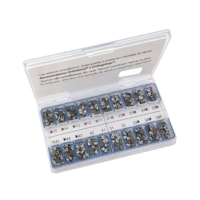 Kit de Bráquetes 10 casos Prescrição Roth - Max .018" - Can. 9° Ang. - Gancho Can./Prés - Morelli