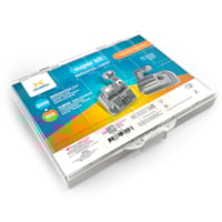 Kit de Bráquetes 100 casos + 400 Tubos Prescrição Roth Max .022" Can. 9° Ang. Gancho Can./Prés - Mor