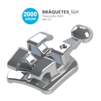 Kit de Bráquetes 100 casos + 400 Tubos Prescrição Roth Max .022" Can. 9° Ang. Gancho Can./Prés - Mor