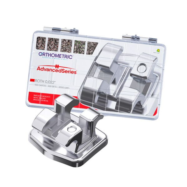 Kit Promocional Bráquete Metálico Advanced Roth 022 100 Casos - Orthometric