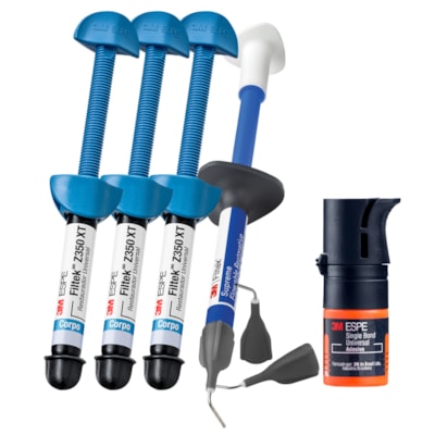 Kit Resina Filtek 3M Z350 Xt + Adesivo Single Bond Universal 3ml + Resina Filtek Bulk Flow A2 2g - S
