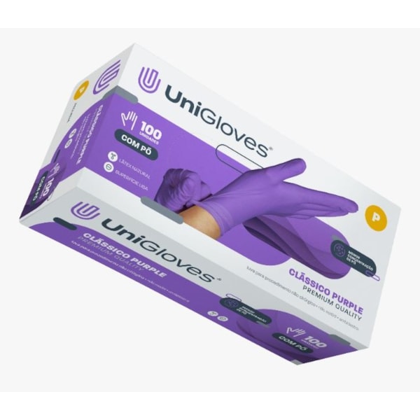 LUVA UNIGLOVES LATEX ROXA M