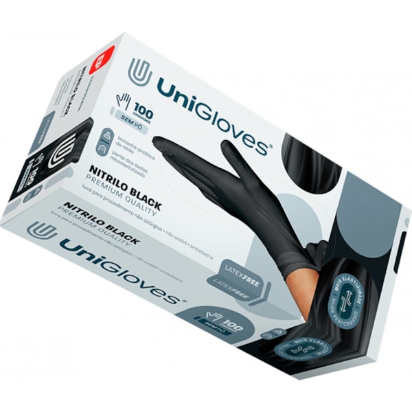 LUVA UNIGLOVES NITRILO BLACK G