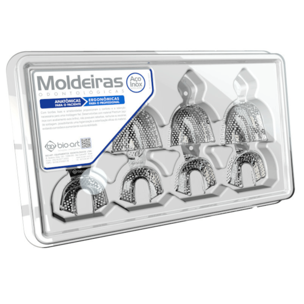 Moldeira Lisa Adulto Inox para Dentado com 8 - Bio-art