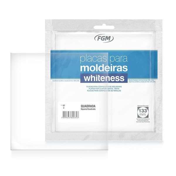 Placa em EVA para Moldeira Whiteness Quadrada 1mm 5un - FGM 