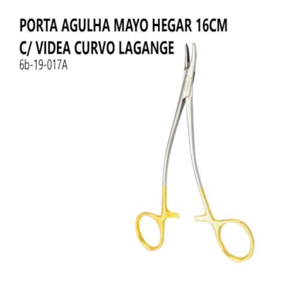 PORTA AGULHA 6B MAYO HEGAR 16cm c/ VD Curvo