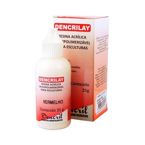 Resina Acrílica Dencrilay Pó Vermelho - Dencril
