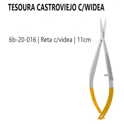 TESOURA 6B CASTROVIEJO 11cm C/ VD Reta