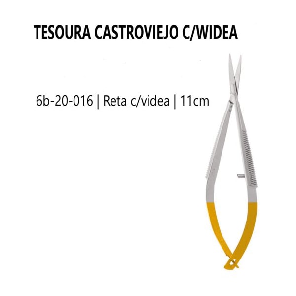 TESOURA 6B CASTROVIEJO 11cm C/ VD Reta